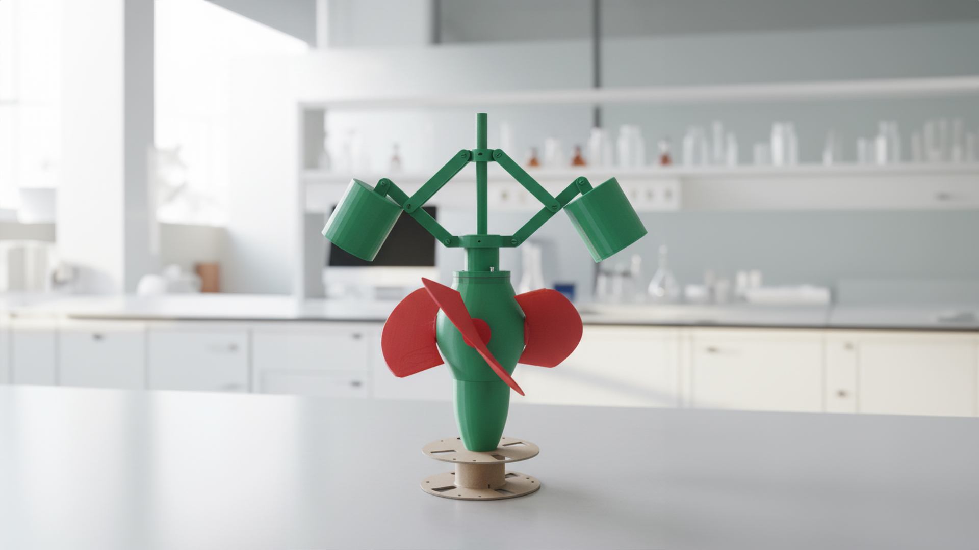 Turbina Kaplan con sistema de paso variable accionado por fuerza centrífuga